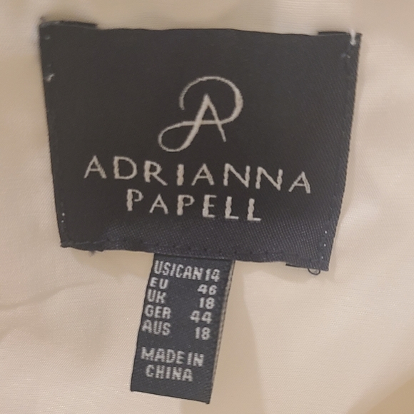 Adrianna Papell Solid Crepe Empire Ivory Dress - Picture 5 of 8